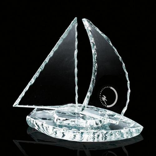 Awards and Trophies - Chipped Sailboat Unique Glass Award