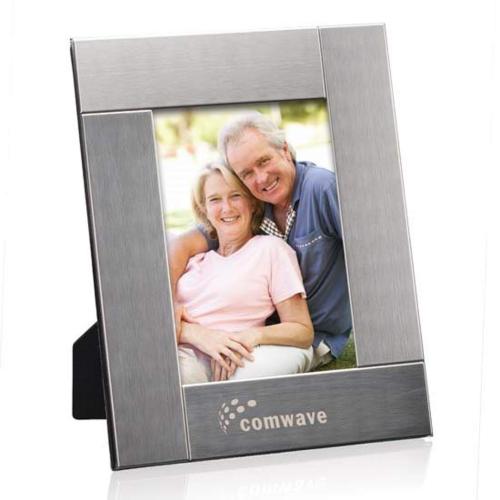 Corporate Gifts - Desk Accessories - Picture Frames - Cirque Frame - Brushed Stainless Steel 