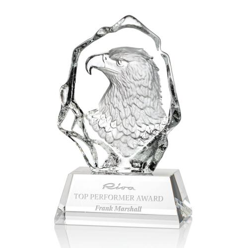 Awards and Trophies - Ottavia Eagle Head Animals Crystal Award