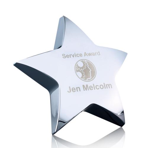 Awards and Trophies - Star Awards - Hollister Standing Star Paperweight