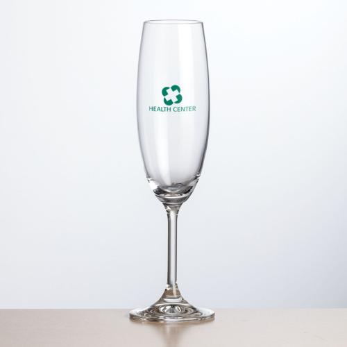 Corporate Gifts - Barware - Champagne Flutes - Naples Flute - Imprinted 7.5oz