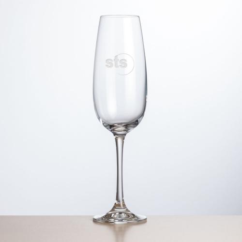 Corporate Gifts - Barware - Champagne Flutes - Danforth Flute - Deep Etch