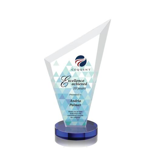 Awards and Trophies - Condor Full Color Blue Peaks Crystal Award