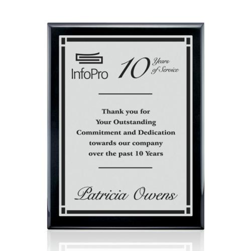 Awards and Trophies - Plaque Awards - Oakleigh/Everett - Black/Satin Silver