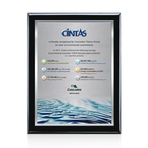 Awards and Trophies - Plaque Awards - Full Color Plaques - Oakleigh Full Color 3D - Black/Silver