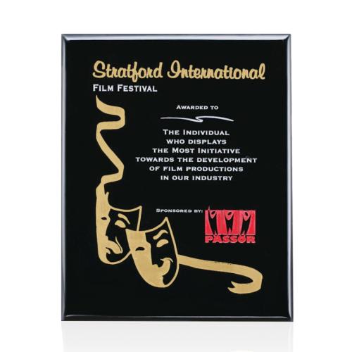 Awards and Trophies - Plaque Awards - Oakleigh Plaque - Black