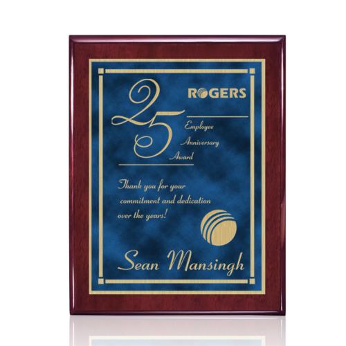 Awards and Trophies - Plaque Awards - Oakleigh/Contempo - Rosewood/Blue