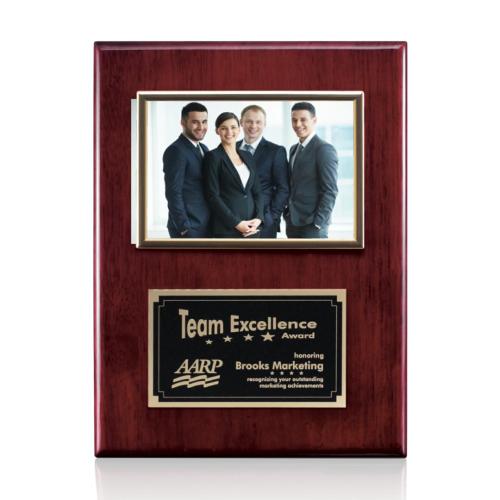 Awards and Trophies - Plaque Awards - Photo Plaques - Metcalfe - Rosewood/Gold