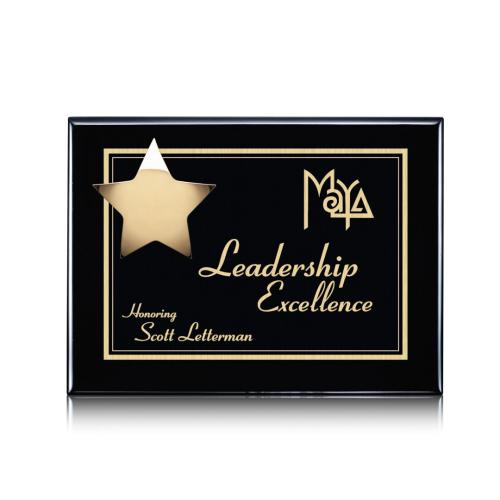 Awards and Trophies - Plaque Awards - Hollister Plaque - Black/Gold