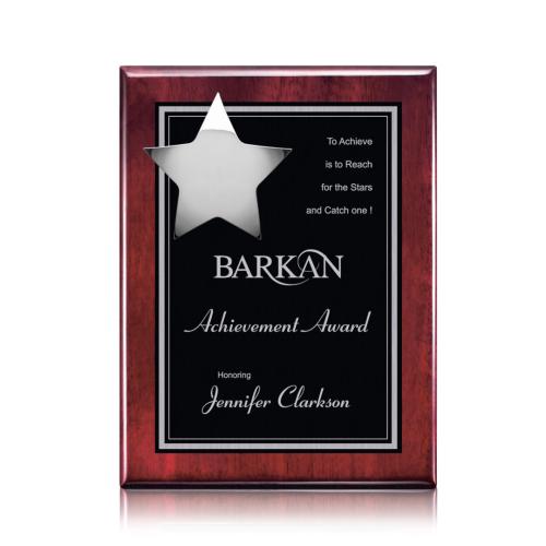 Awards and Trophies - Plaque Awards - Hollister Plaque - Rosewood/Chrome
