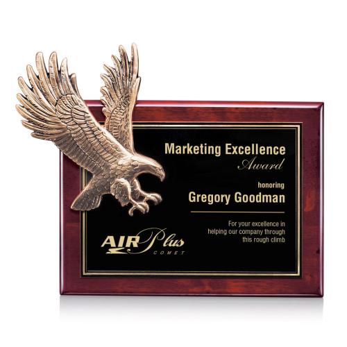 Awards and Trophies - Plaque Awards - Flying Eagle - Rosewood (L)
