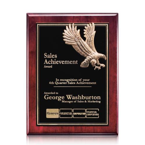 Awards and Trophies - Plaque Awards - Perpetual Plaques - Flying Eagle - Rosewood (S)