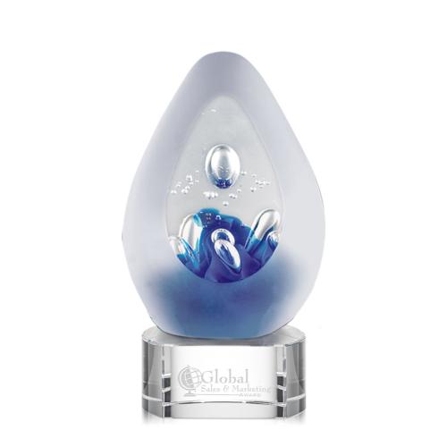 Awards and Trophies - Crystal Awards - Glass Awards - Art Glass Awards - Galaxy Tear Drop on Paragon Base Glass Award