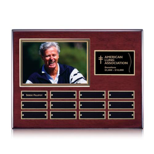 Awards and Trophies - Plaque Awards - Photo (Horiz) P/Plaque - Rosewood/Gold