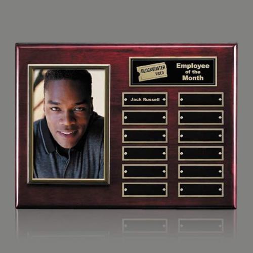 Awards and Trophies - Plaque Awards - Photo (Vert) P/Plaque - Rosewood/Gold 