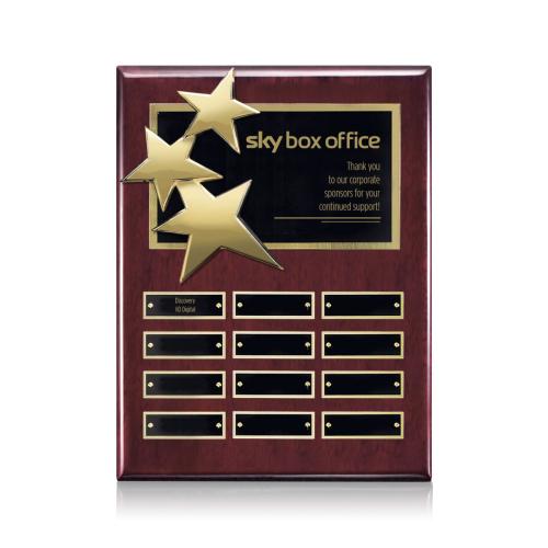 Awards and Trophies - Plaque Awards - Constellation (Vert) Perpetual - Rosewood/Gold