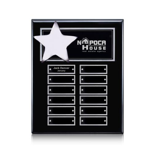 Awards and Trophies - Plaque Awards - Hollister (Vert) Perpetual - Black/Silver 