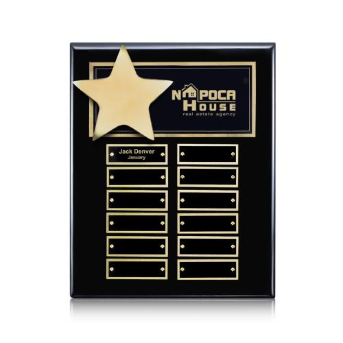 Awards and Trophies - Plaque Awards - Hollister (Vert) Perpetual - Black/Gold 