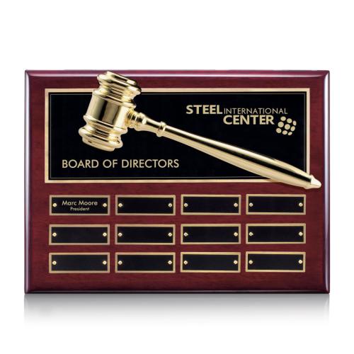 Awards and Trophies - Plaque Awards - Gavel Perpetual - Rosewood 