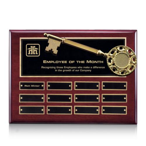 Awards and Trophies - Plaque Awards - Key Perpetual - Rosewood 