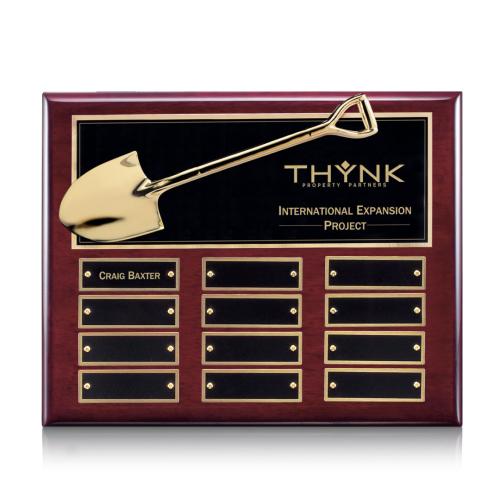 Awards and Trophies - Plaque Awards - Shovel Perpetual - Rosewood 
