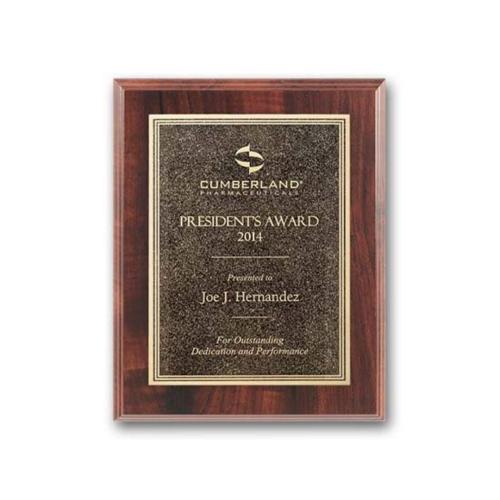 Awards and Trophies - Plaque Awards - Double Etch Plaq - Walnut Finish