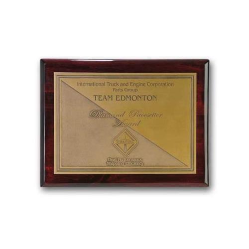 Awards and Trophies - Plaque Awards - Double Etch Plaq - Rosewood