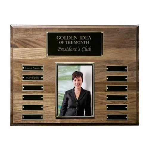Awards and Trophies - Plaque Awards - Walnut Perpetual Photo Plaque
