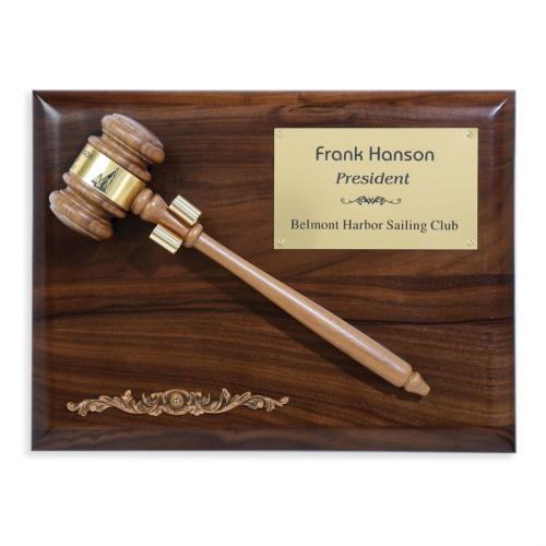 Awards and Trophies - Plaque Awards - Gavel Plaque - Removeable