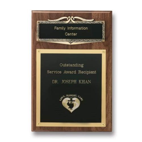 Awards and Trophies - Plaque Awards - Frame Plaque - Antique Bronze/Walnut