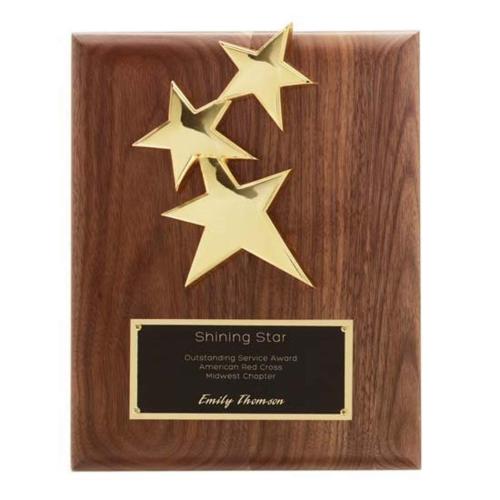 Awards and Trophies - Plaque Awards - Constellation - Walnut/Gold