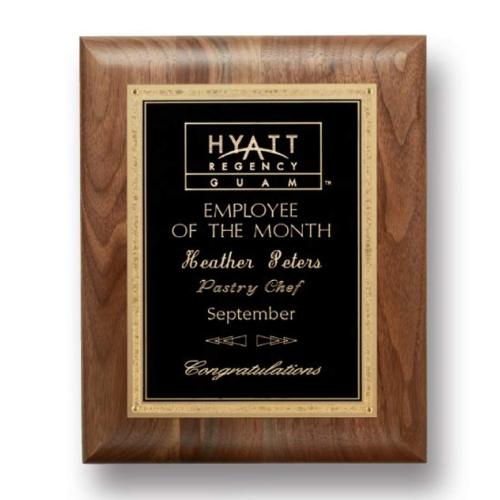 Awards and Trophies - Plaque Awards - Gemstone Walnut Plaque - Walnut/Black Elegance
