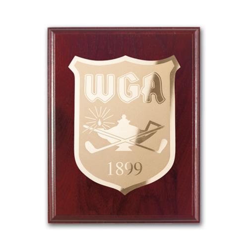 Awards and Trophies - Plaque Awards - Etch/Frosted Plaq - Mahogany/Gold