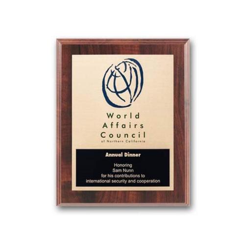 Awards and Trophies - Plaque Awards - Full Color Plaques - Etch/Colorfill Plaq - Walnut Finish