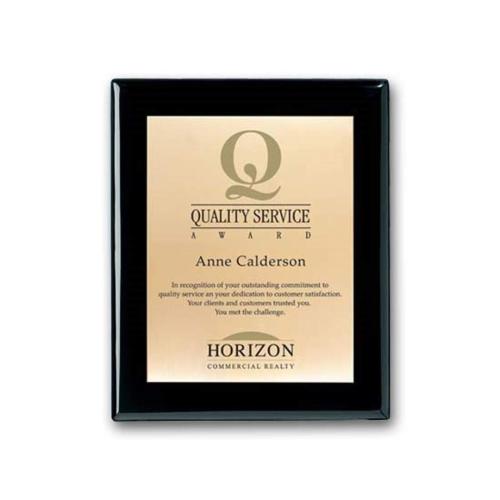 Awards and Trophies - Plaque Awards - Full Color Plaques - Screenprint Brass - Ebony     