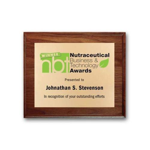 Awards and Trophies - Plaque Awards - Full Color Plaques - Screenprint Brass - Walnut Cove Edge   