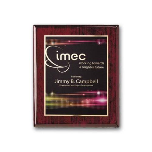 Awards and Trophies - Plaque Awards - Full Color Plaques - SpectraPrint™ Plaque - Rosewood Gold