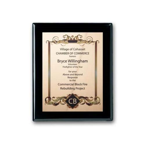 Awards and Trophies - Plaque Awards - Full Color Plaques - SpectraPrint™ Plaque - Ebony Gold