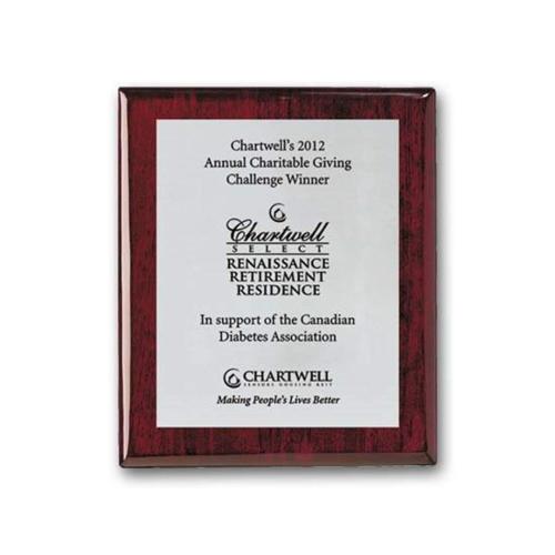 Awards and Trophies - Plaque Awards - Full Color Plaques - Screenprint Aluminum - Rosewood     
