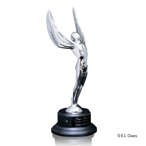 Awards and Trophies - Winged Achievement Metal on Ebony Award