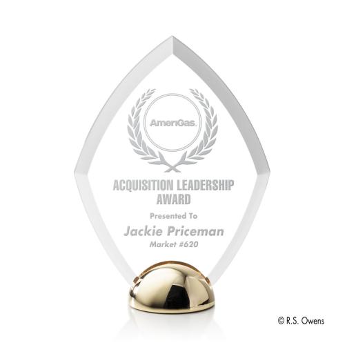 Awards and Trophies - Diamond Hemisphere Laser Engraved Diamond Acrylic Award