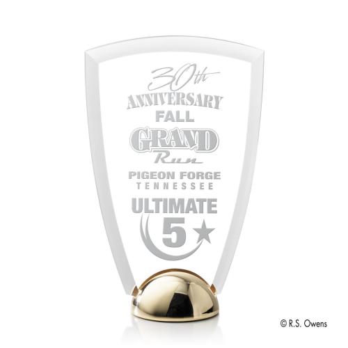 Awards and Trophies - Arch Hemisphere Laser Engraved Peaks Acrylic Award