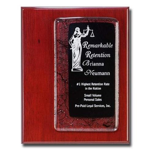 Awards and Trophies - Plaque Awards - Glass Plaques - Fusion Plaque - Ebony