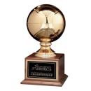 Basketball Globe on Walnut Metal Award