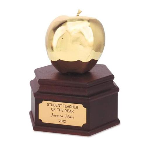 Awards and Trophies - Apple 24K Gold Wood Award