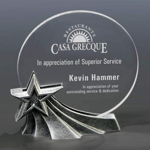 Awards and Trophies - Moon & Star Circle Acrylic Award