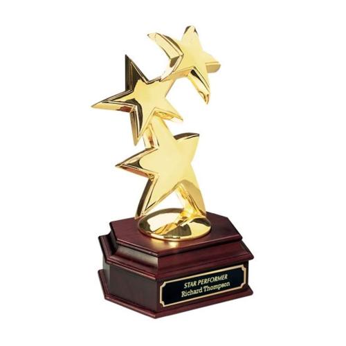 Awards and Trophies - Constellation Star on Walnut Wood Award