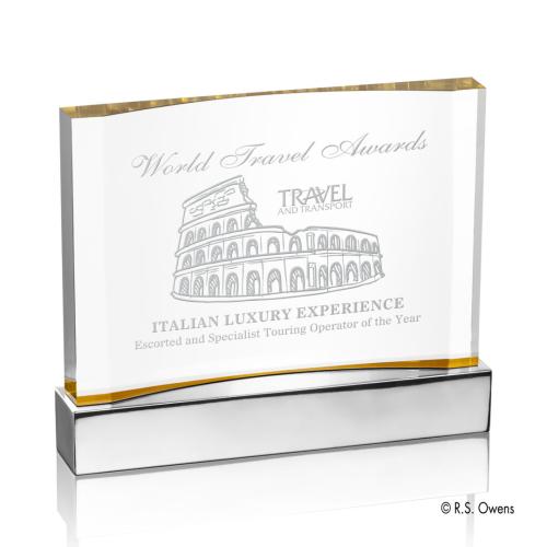 Awards and Trophies - Cornerstone Gold Rectangle Acrylic Award