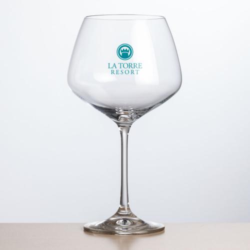 Corporate Gifts - Barware - Wine Glasses - Oldham Burgundy Wine - Imprinted
