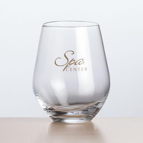 Corporate Gifts - Barware - Wine Glasses - Reina Stemless Wine - Imprinted 